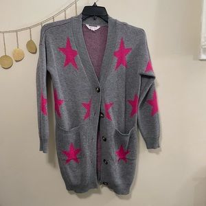Grey and Pink Star Sweater